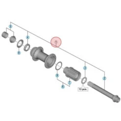 Axe Complet De Moyeu Arrière Shimano Deore XT FH-M8010 - 148 Mm