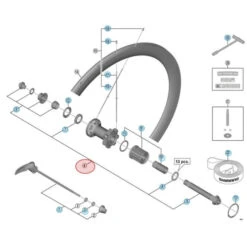 Axe Complet De Roue Arrière Shimano Dura Ace WH-R9100-C40