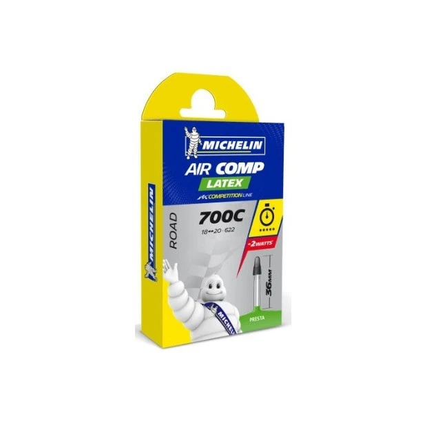 Chambre à Air Michelin AIRCOMP LATEX A1 - 700x18/23c Presta 36 Mm 1 Chambre à Air Michelin AIRCOMP LATEX A1 - 700x18/23c Presta 36 Mm