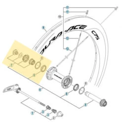 Cône Gauche D'Axe De Moyeu Avant Shimano Dura Ace HB-9000