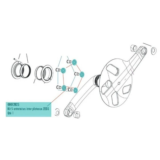 Entretoise De Plateaux Pédalier Look ZED 3 - 00012823 1 Entretoise De Plateaux Pédalier Look ZED 3 - 00012823